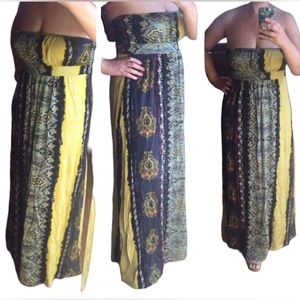 NWT Cute Strapless knit dress Brazil maxi print stretch new